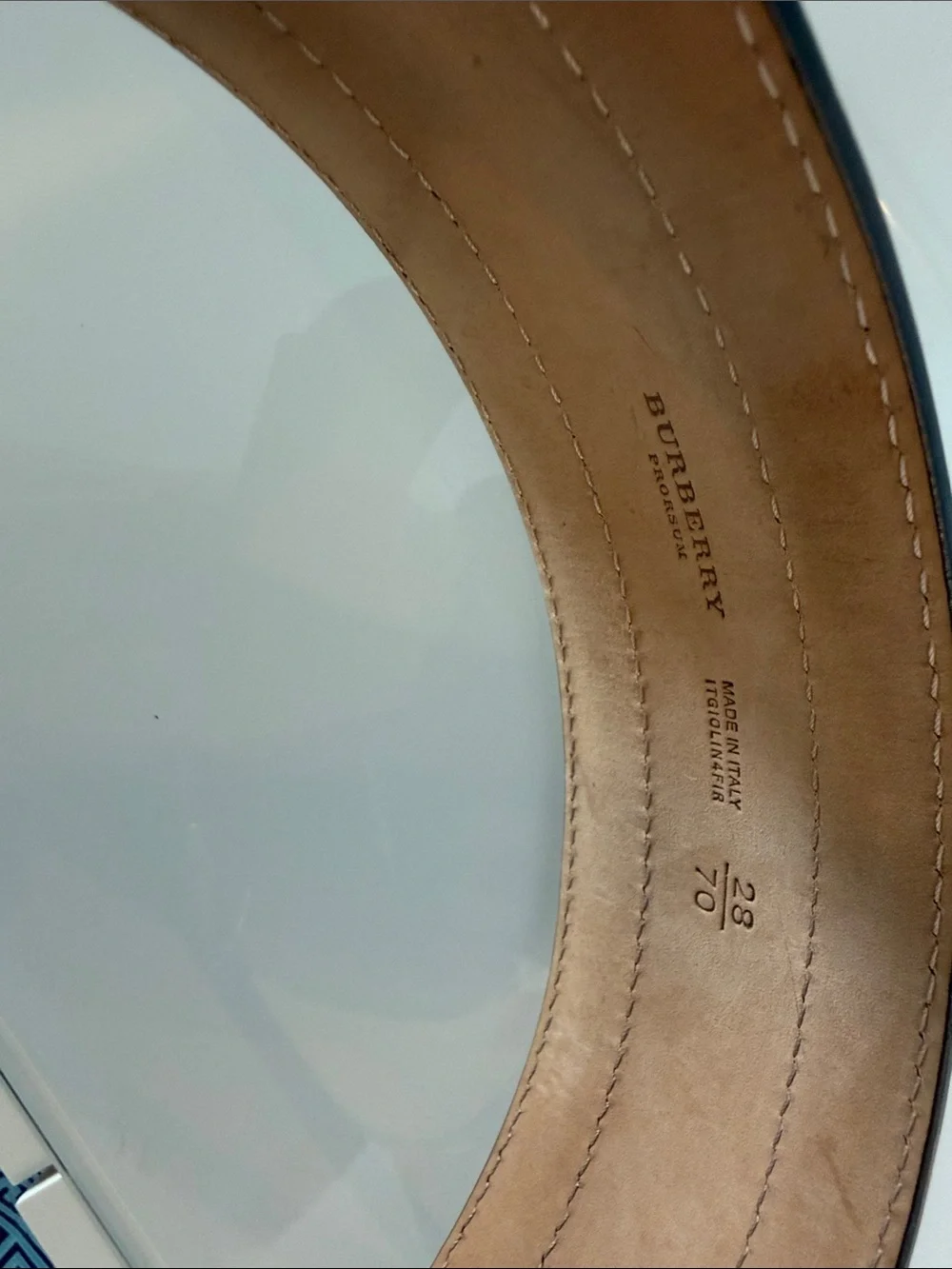Burberry Men’s Dark Brown Leather Belt with Gold Buckle Retail:$ $450-$550